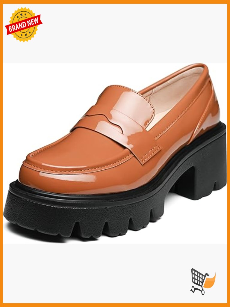 Chunky Platform Loafers For Women - Classic Casual Office Shoes